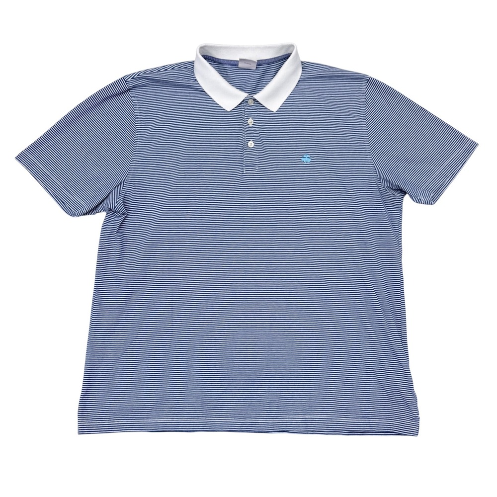 Brooks Brothers Polo Shirt Men's Size XL Blue Striped Varsity Preppy Academic